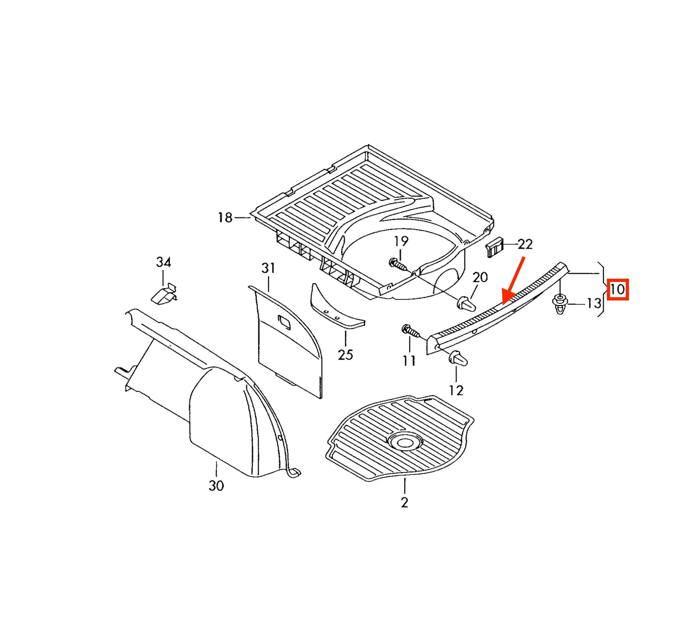 Cache Seuil de Porte de Coffre pour Audi A4 Avant B6 et B7 - Revvo