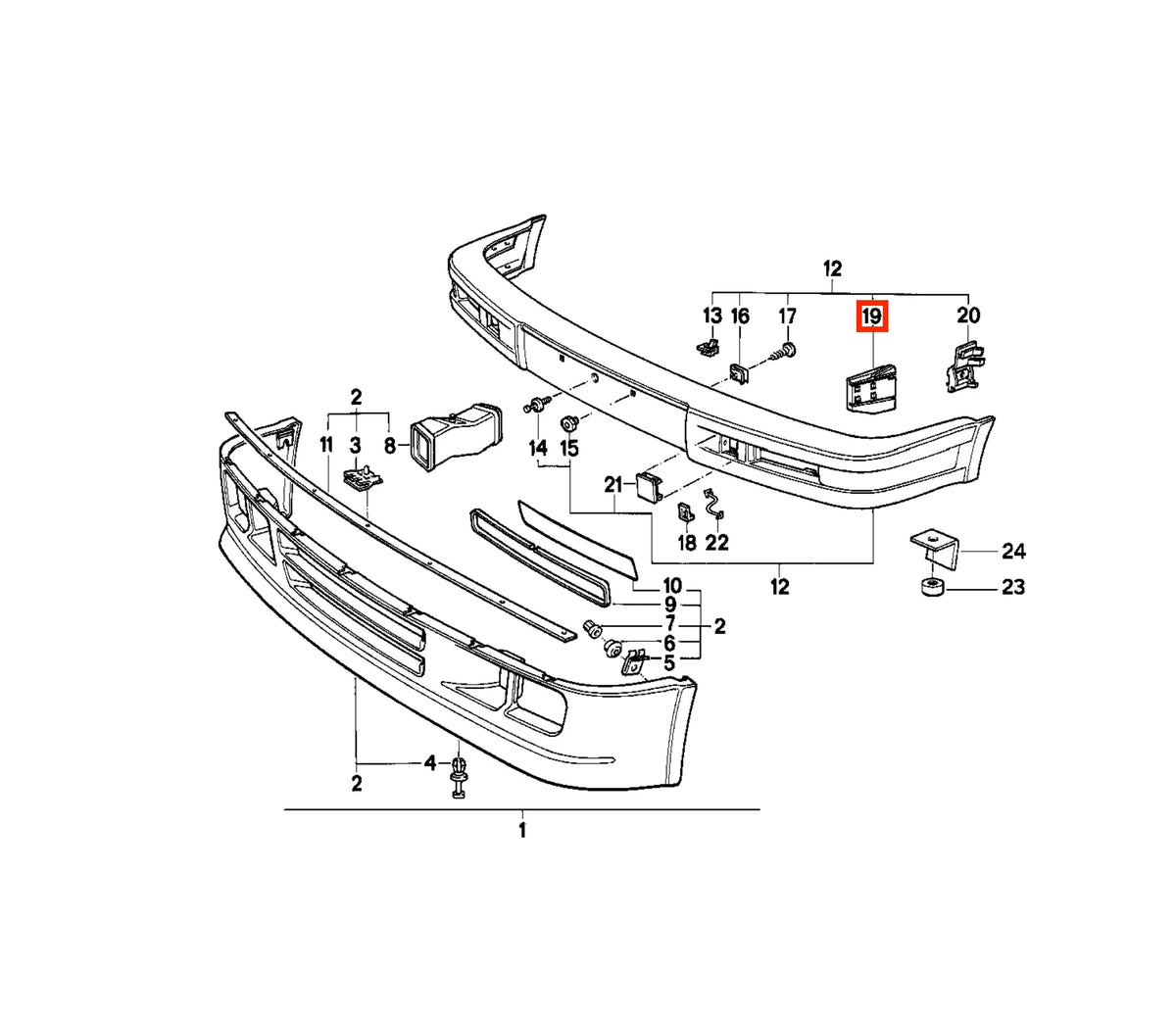 Support de Pare-Choc Avant M-Technic pour BMW E30 (1982-1994) - Revvo