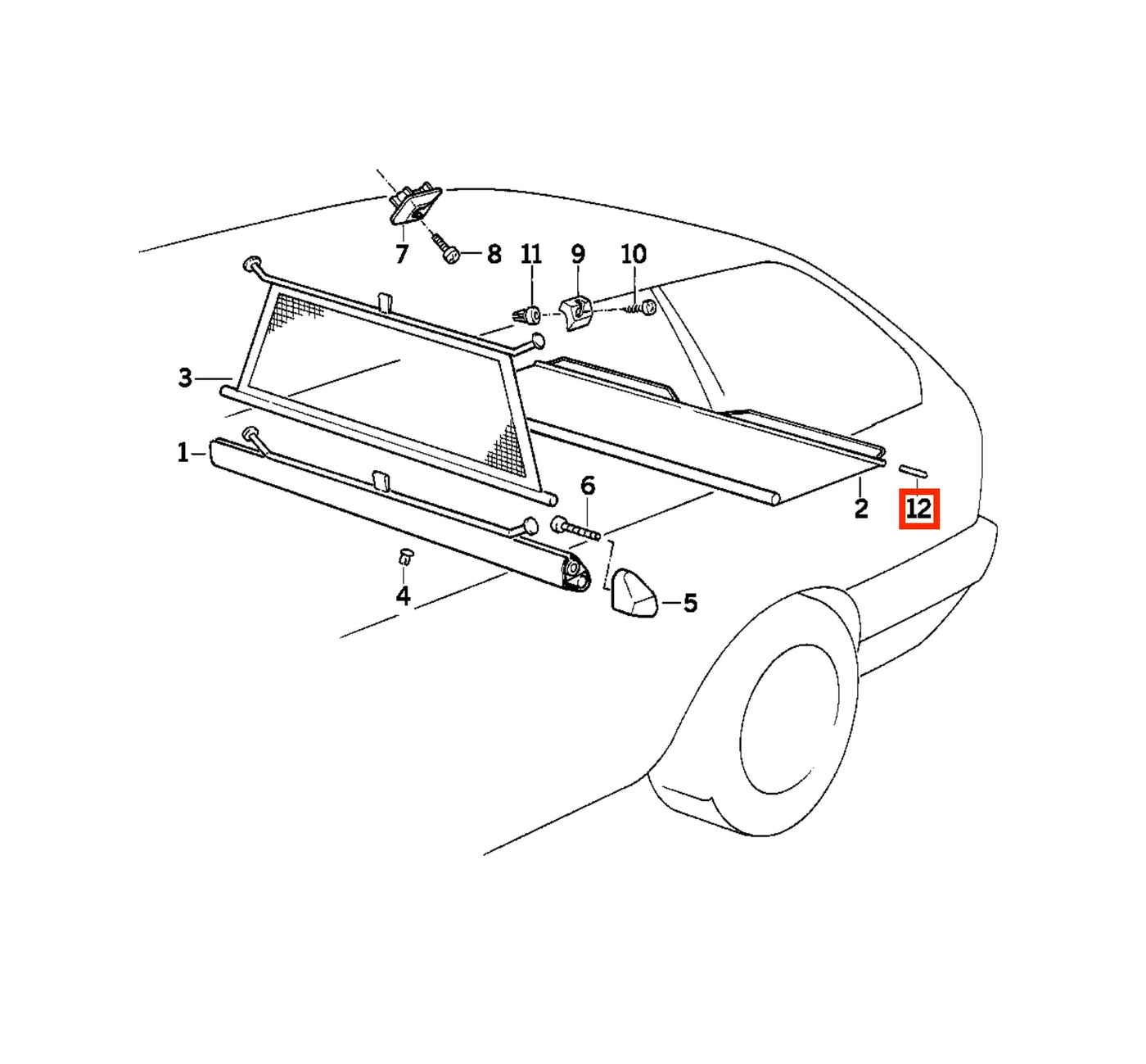 Crochet de Cache-Bagages pour BMW E30 Touring (1987-1994) - Revvo
