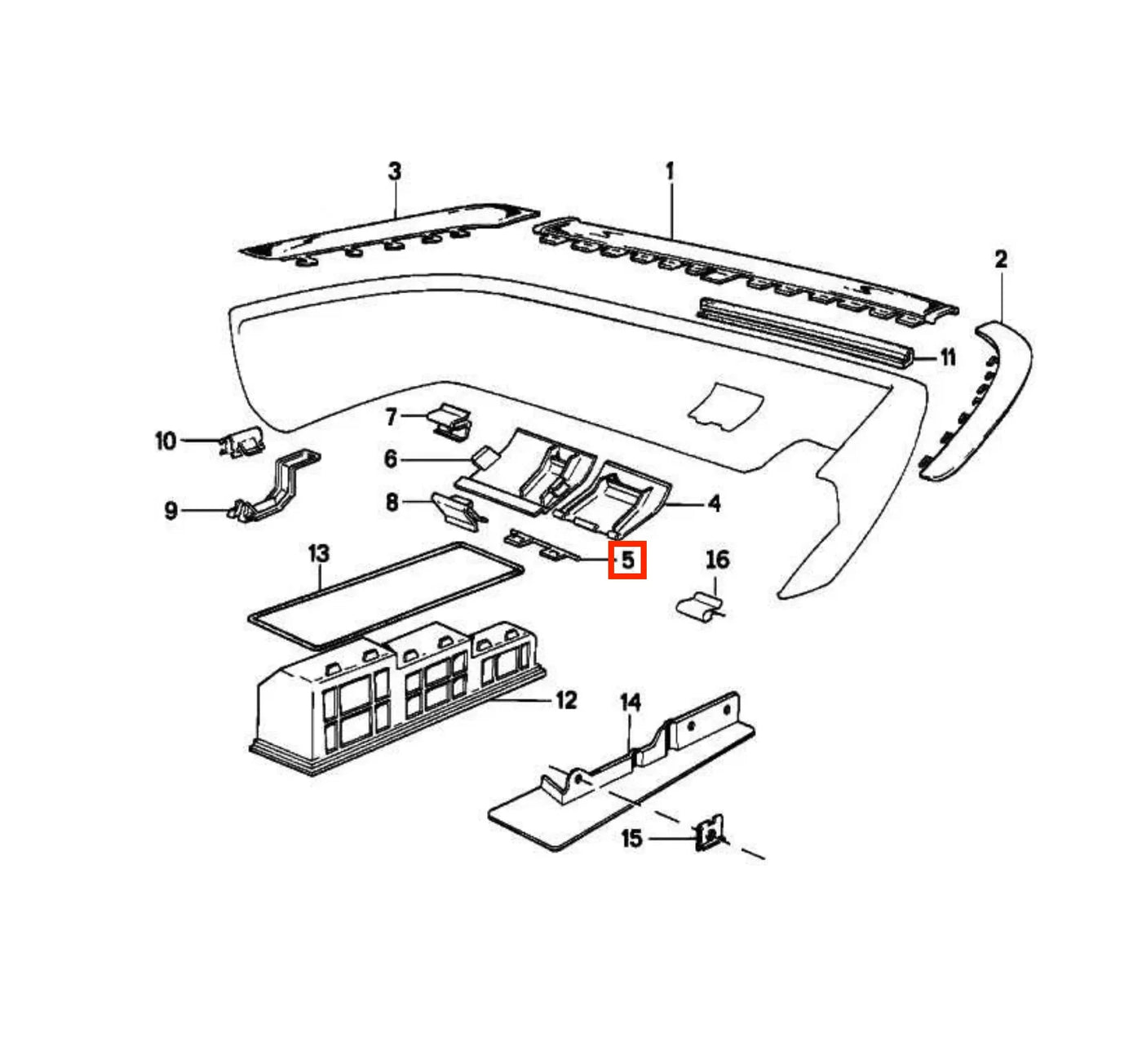 Support de Cache Crochet Remorquage Arrière pour BMW Série 7 E32 (1986-1994) - Revvo