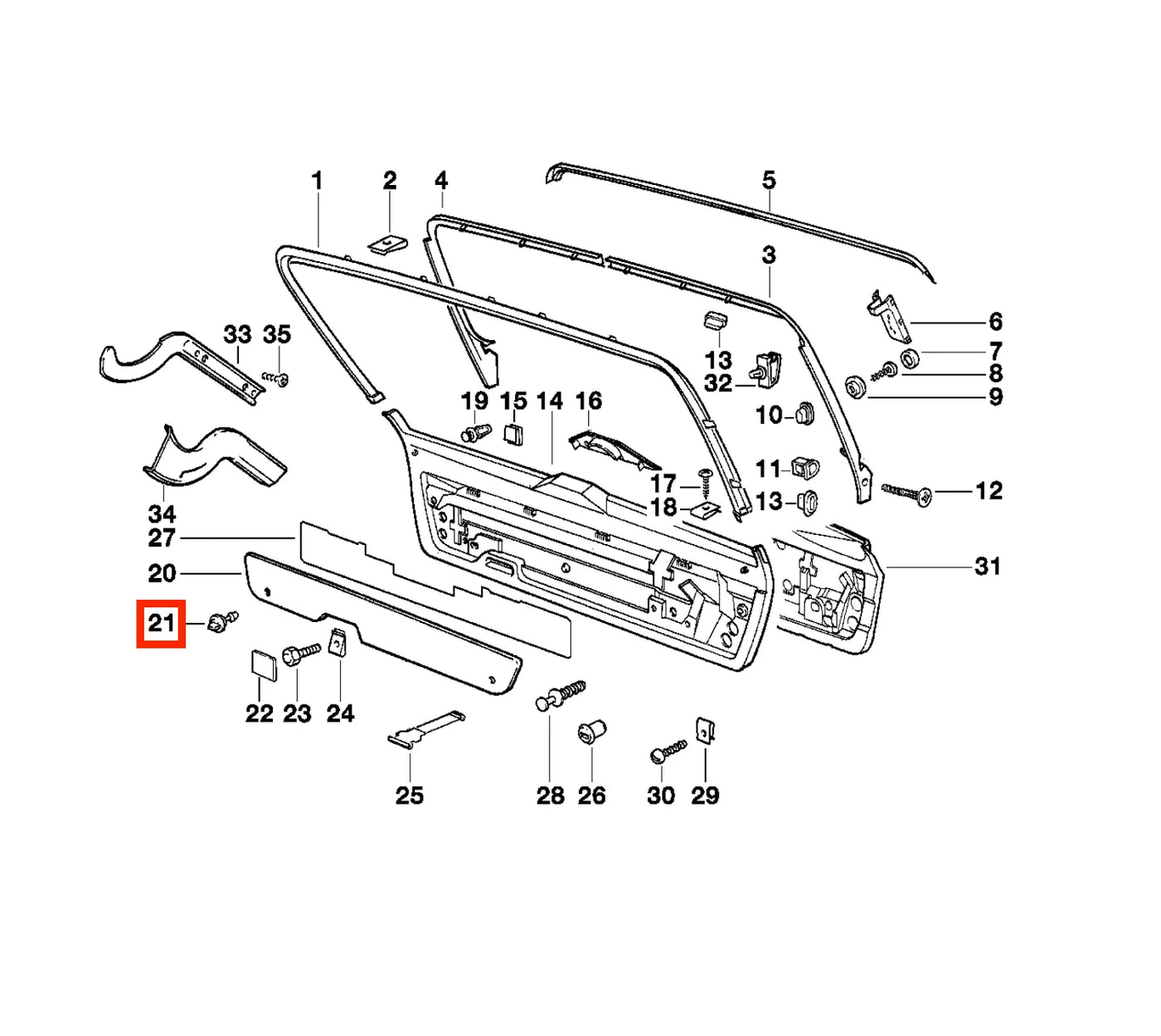 Verrous / Clips Boîte à Outils pour BMW E36, E34, E39, Z4 E85 - Revvo
