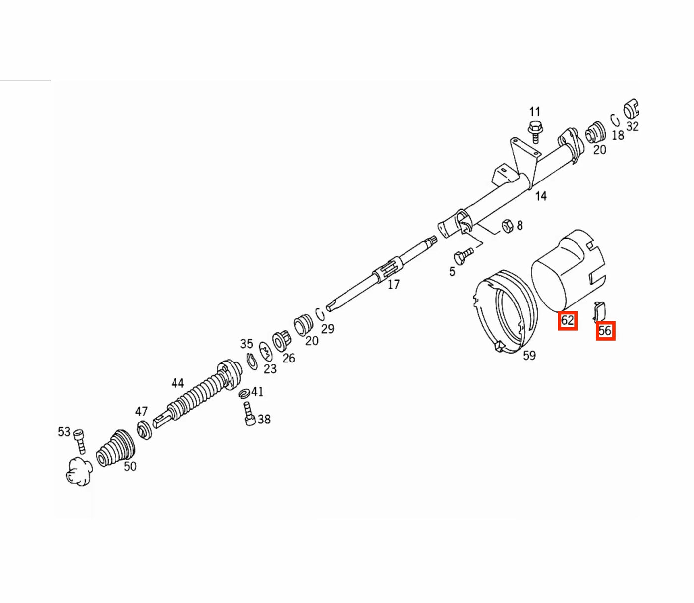 Cache pour Colonne de Direction de Mercedes SL R129 - Revvo