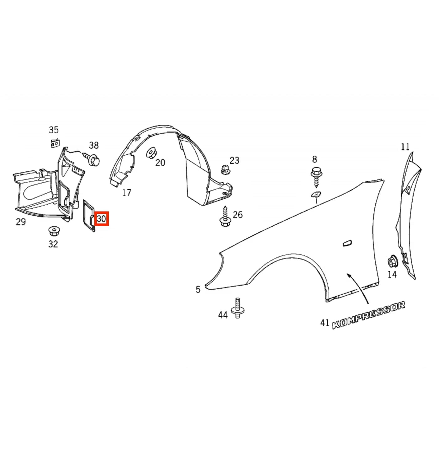 Trappe Aile Avant pour Mercedes SLK R170 (1996-2004)