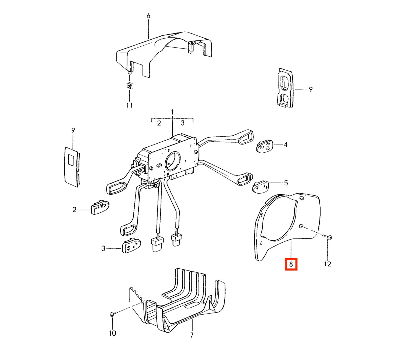 Cache Colonne de Direction pour Porsche 911 993 / 996 et Boxster 986 - Revvo