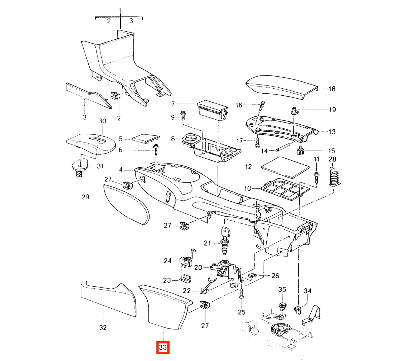 Cache Latéral pour Console Centrale de Porsche 911 996 / Boxster 986 - Revvo