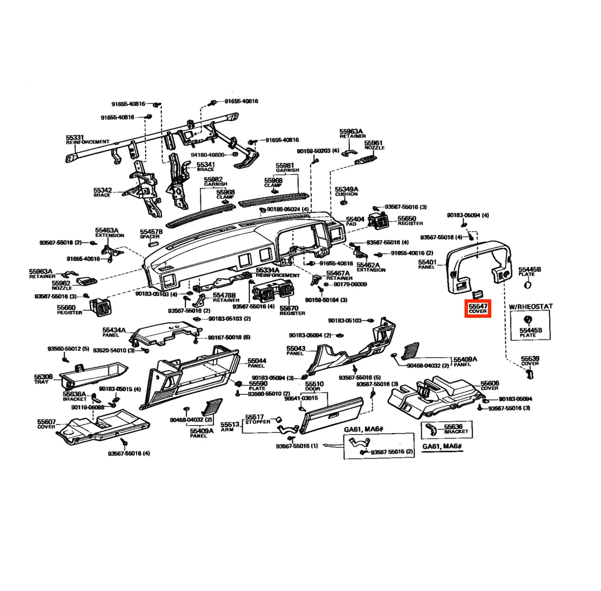 Cache Trou de Commande de Rétroviseur Extérieur pour Toyota Celica A60 (1981-1985) - Revvo