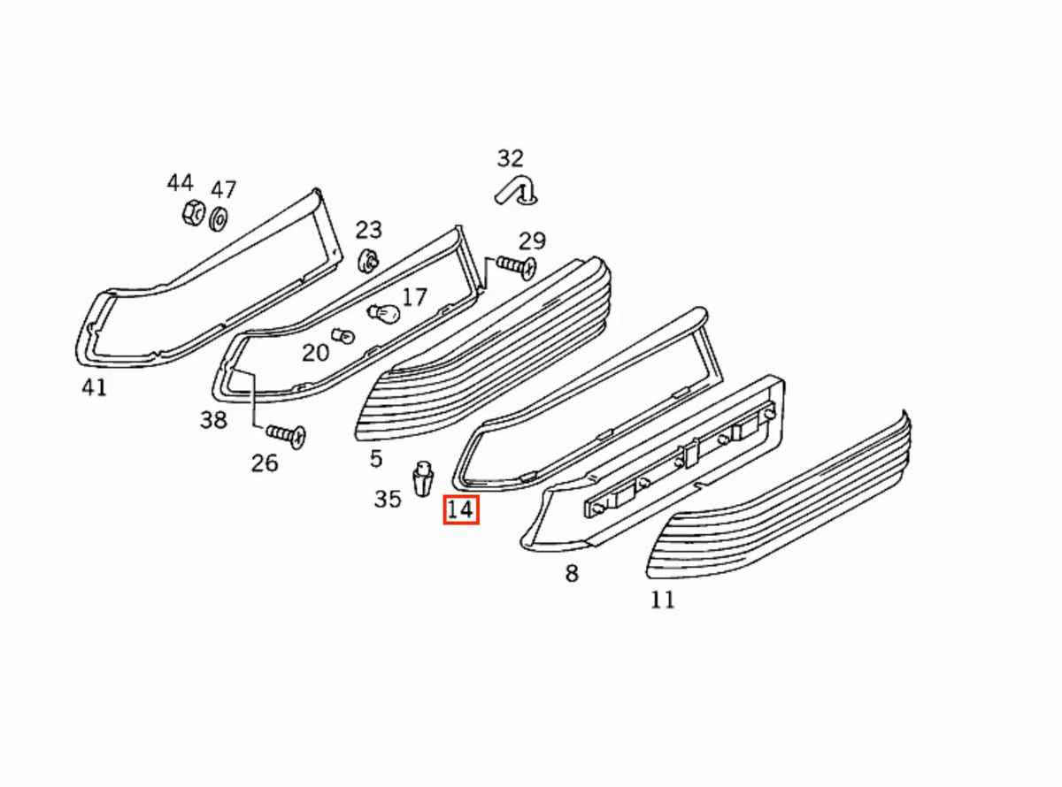 Joint Feu Arrière pour Mercedes Classe S W116 - Revvo