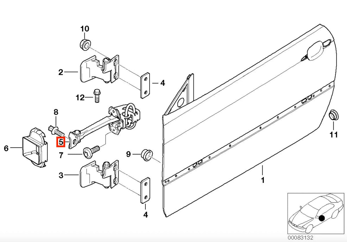 Arrêt / Tirant de Porte pour BMW Série 3 E46 Coupé / Cabriolet (1999-2000) - Revvo