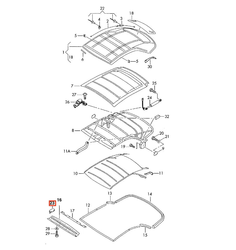 Cache Clé d’Urgence pour Capote - Audi A4 B6 Cabriolet - Revvo