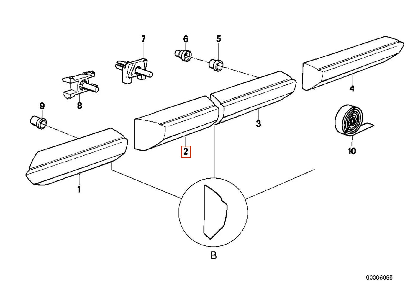 Baguette de Porte Avant Chromée pour BMW E30 Berline (phase 2) - Revvo