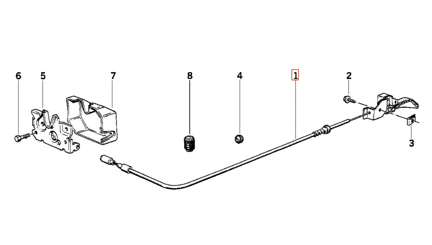Câble d'Ouverture de Capot avec Poignée pour BMW E30 (1982-1994) - Revvo