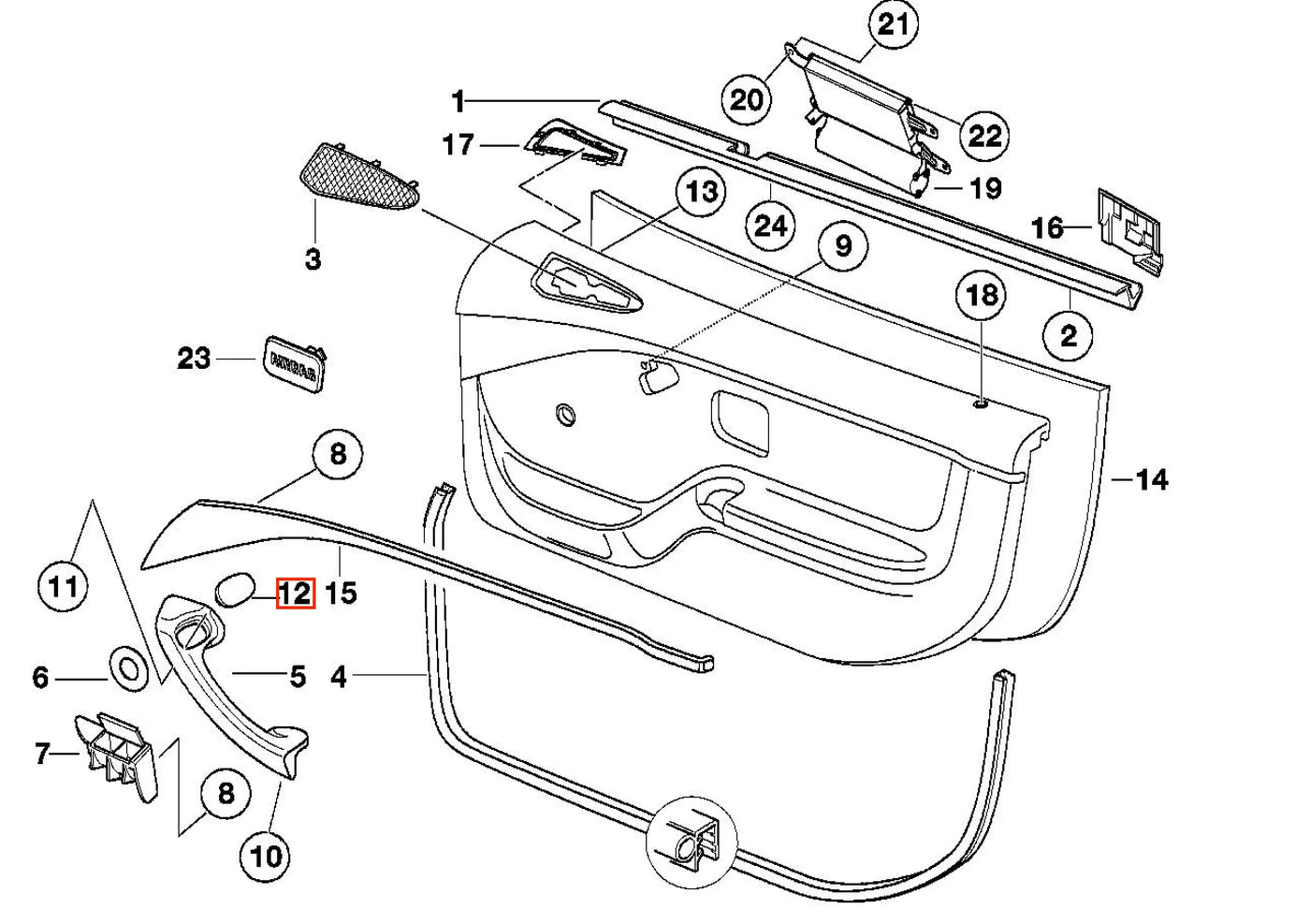 Cache Vis Poignée de Porte Intérieure - BMW E30 et Z3 - Revvo