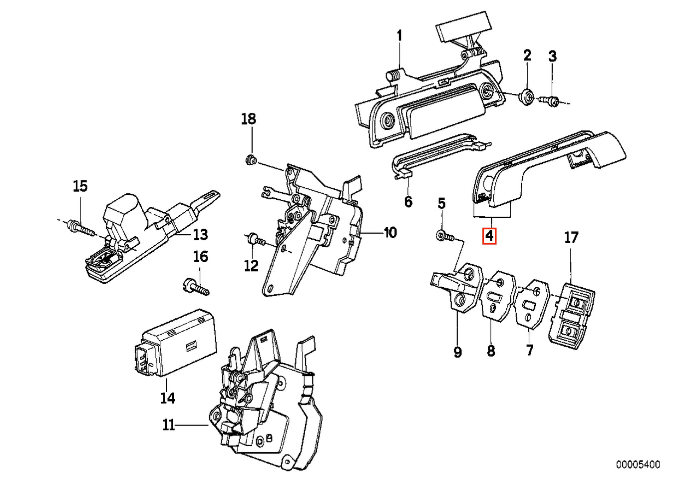 Cache Poignée Porte Arrière Extérieur - BMW E36 E34 E32 - Revvo