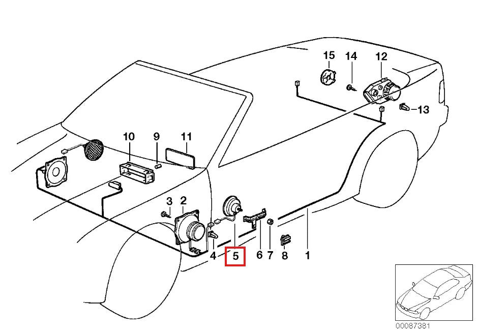 Grille Enceinte Porte pour BMW Série 3 E36 (système audio standard) - Revvo