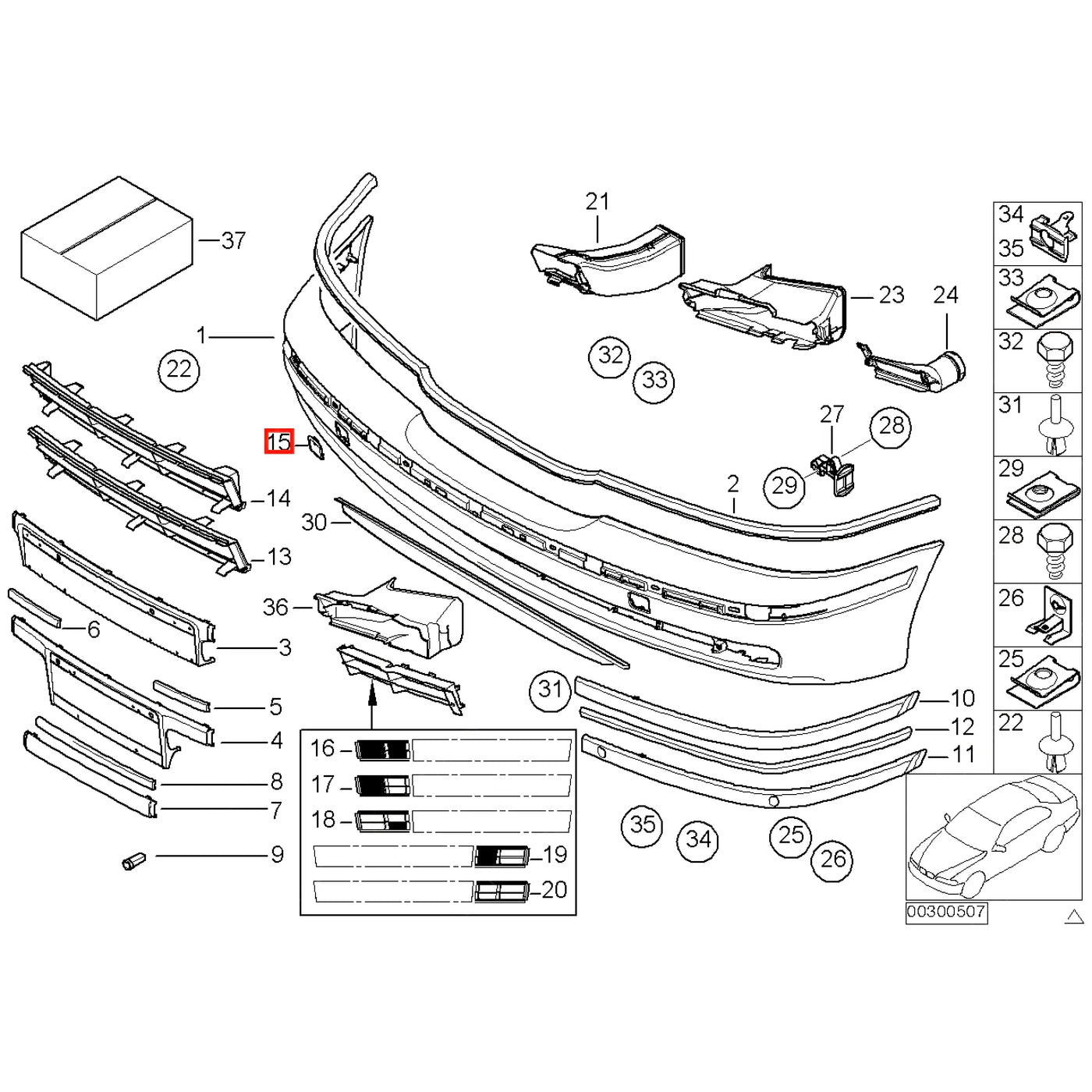 Cache Crochet Remorquage Avant - BMW E39 - Revvo