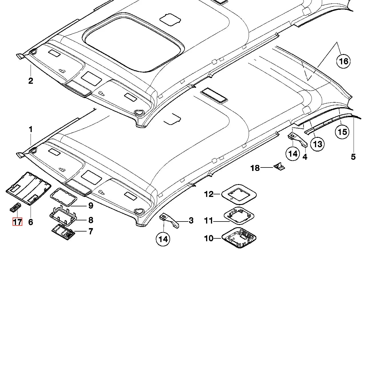 Cache Micro Plafonnier - BMW E39 - Revvo