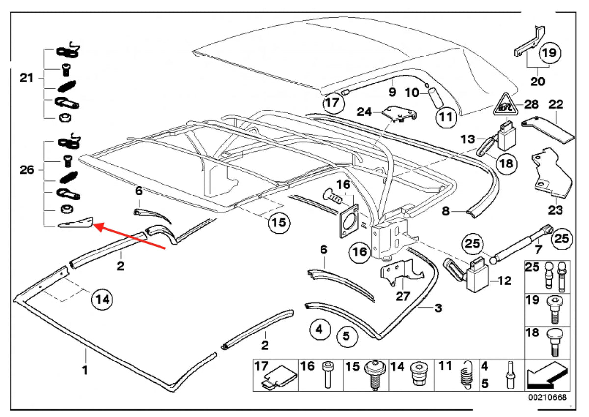 Kit Réparation Mécanisme Capote - BMW E46 Cabriolet - Revvo