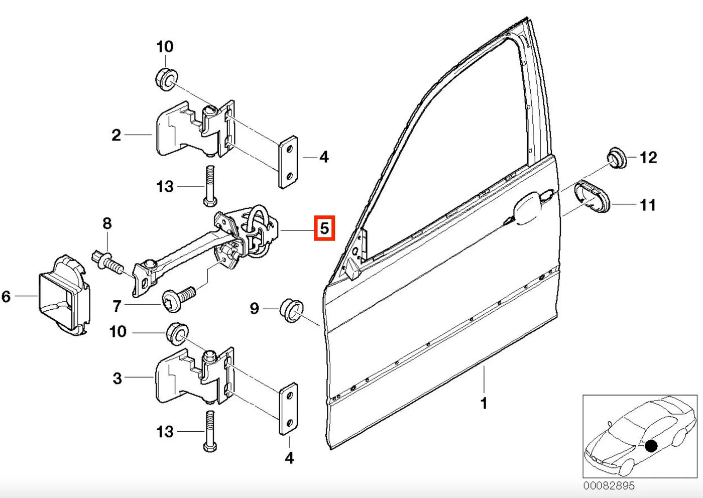 Arrêt / Tirant de Porte Avant pour BMW Série 3 E46 Berline et Touring (1998-2005) - Revvo