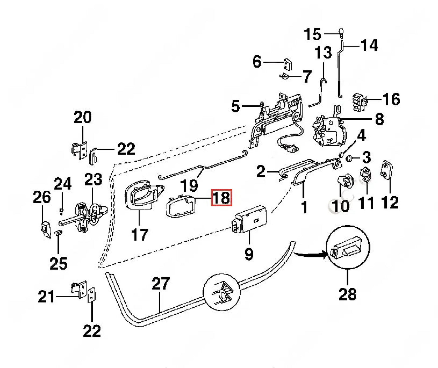 Cache Poignée Intérieure Porte - BMW Série 3 E36 / Z3 - Revvo