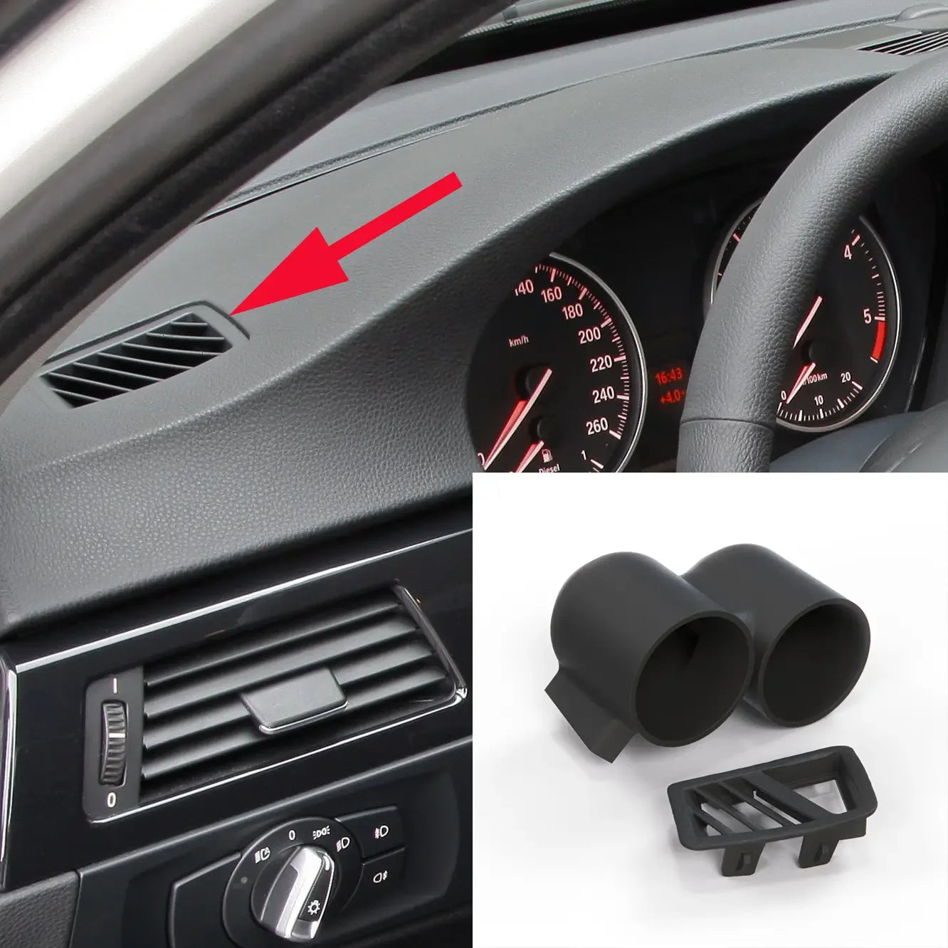 Double Support Jauges - BMW Série 3 E9X - Revvo