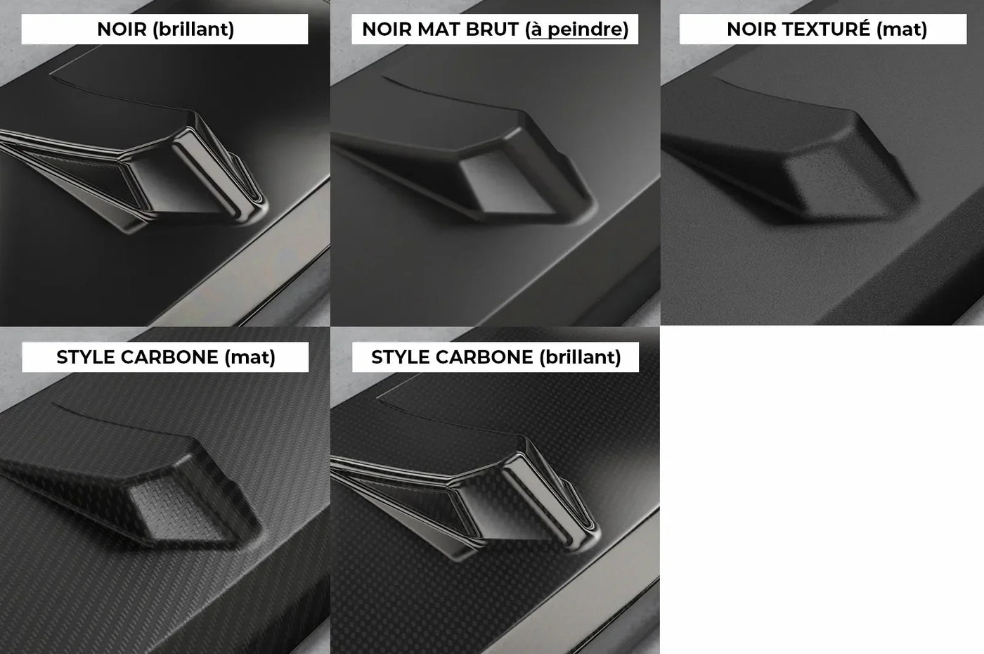 Accessoire tuning - noir brillant, noir mat, carbone