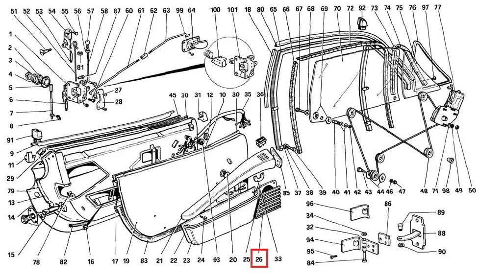 Grille Haut-Parleur de Porte pour Ferrari 308 - Revvo