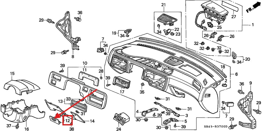 Couvercle de Boîte à Fusibles pour Honda Civic 5 et 6 - Revvo