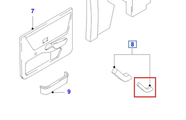 Cache Poignée de Porte Intérieure pour Ford Escort 3 (1980-1986)