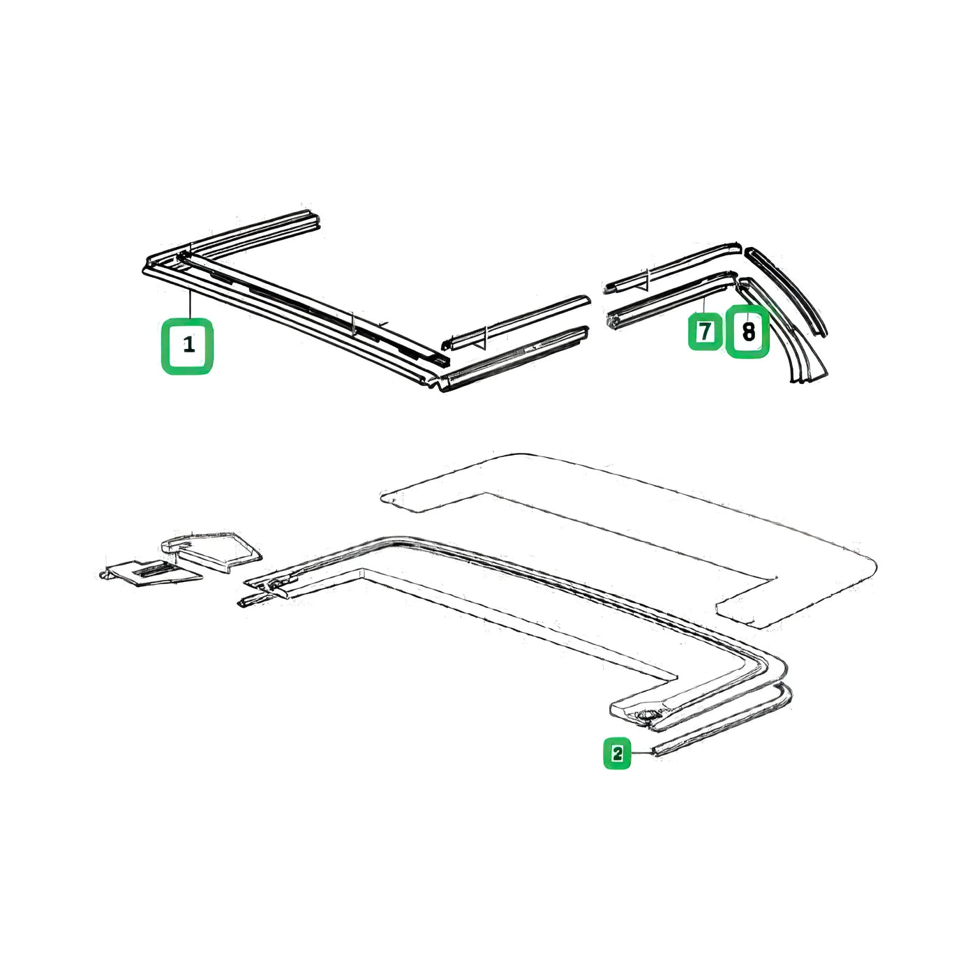 Kit de 6 Joints pour Capote de BMW E30 Cabriolet (1985-1994) - Revvo