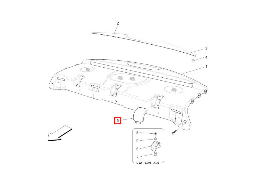 Cache Isofix de Plage Arrière pour Maserati Quattroporte 5 (2004-2013)