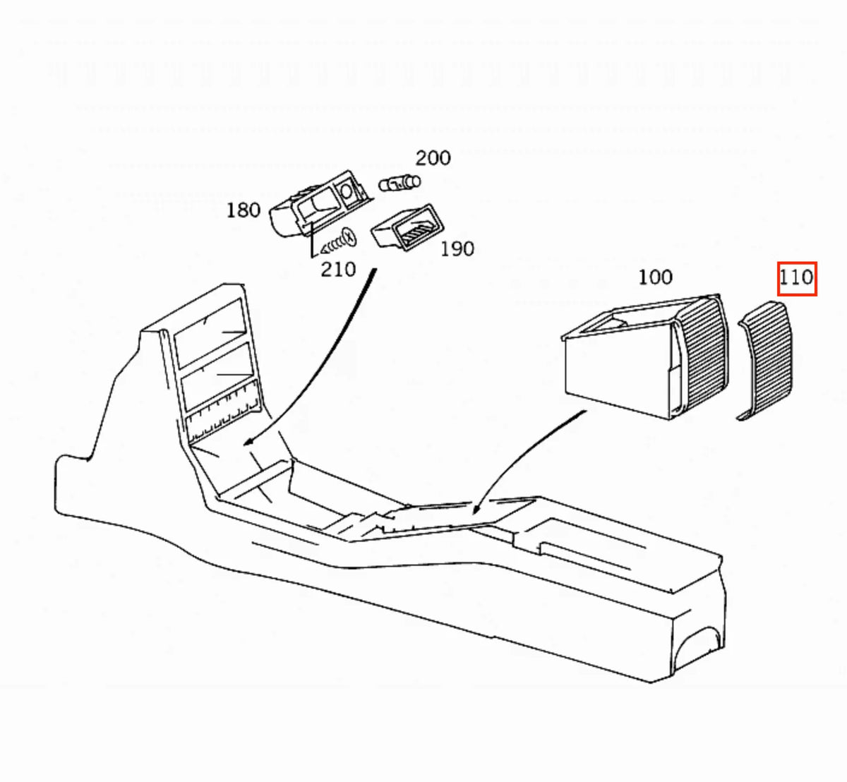 Volet Coulissant en Ronce de Noyer pour Console Centrale de Mercedes SL R129 - Revvo
