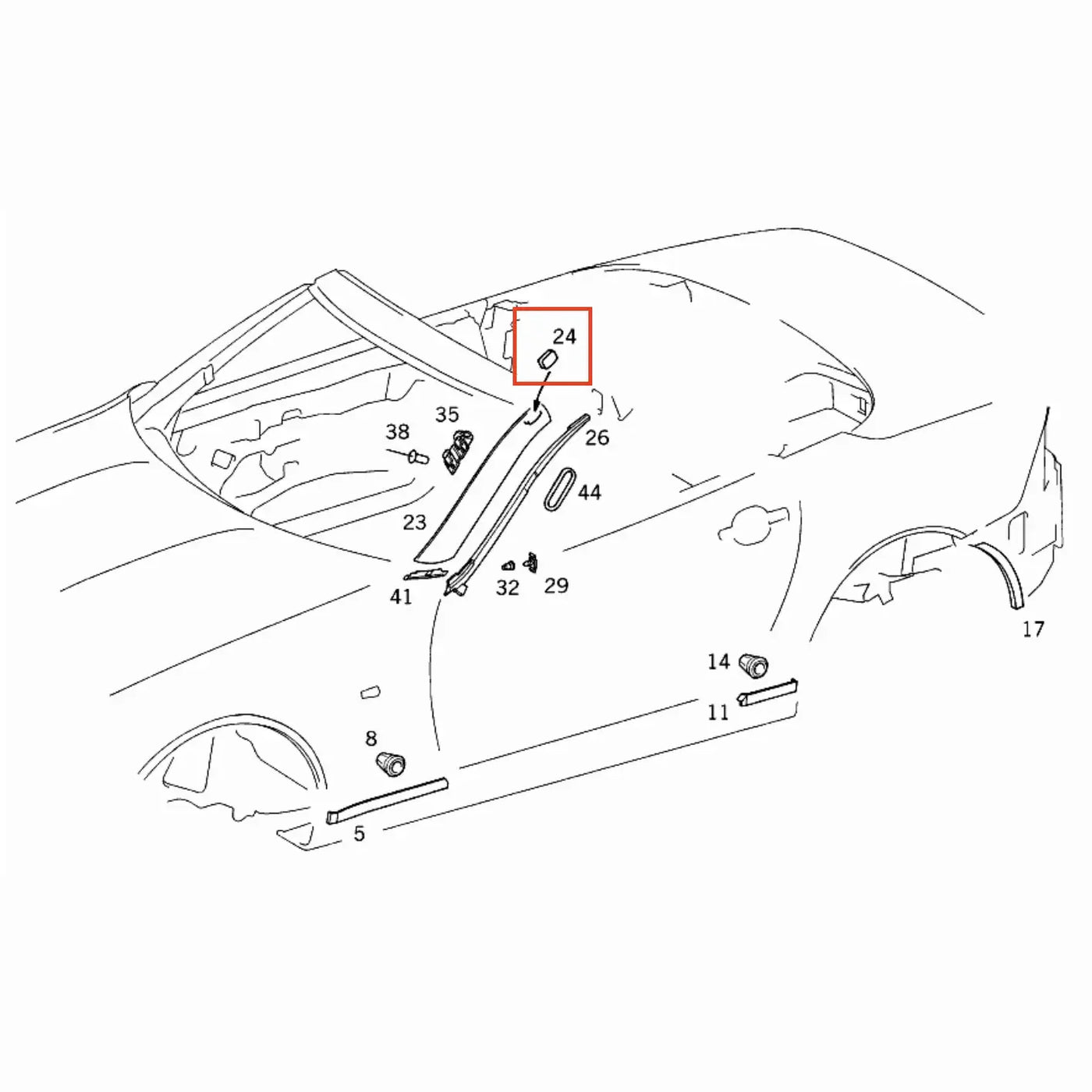 Cache Boulon Montant Pare-Brise - Mercedes SL / SLK - Revvo