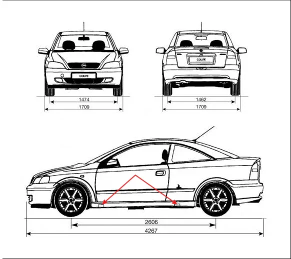 Cache Point de Levage pour Opel Astra G Bertone Coupé / Cabriolet - Revvo
