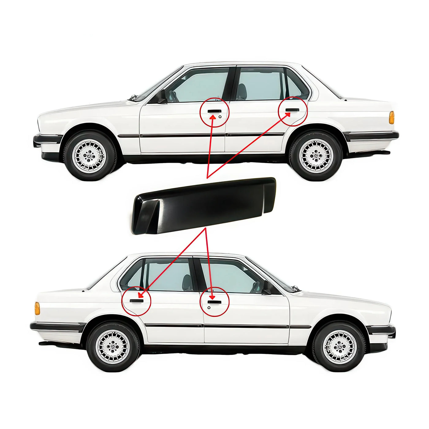 Poignée de Porte Extérieure - BMW Série 3 E30 (Lot de 4) - Revvo