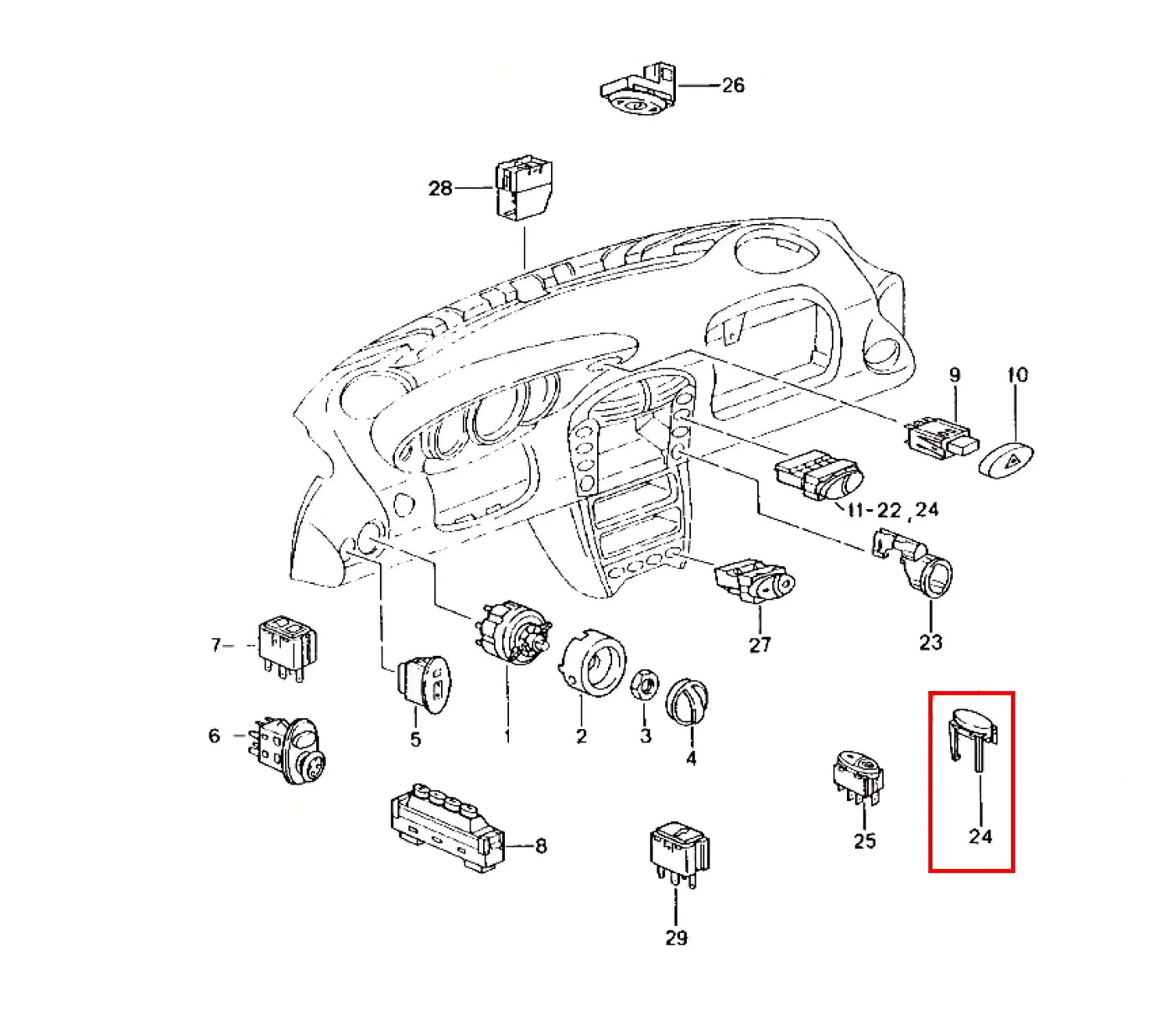 Cache de Bouton Factice - Porsche 911 (996) et Boxster (986) - Revvo