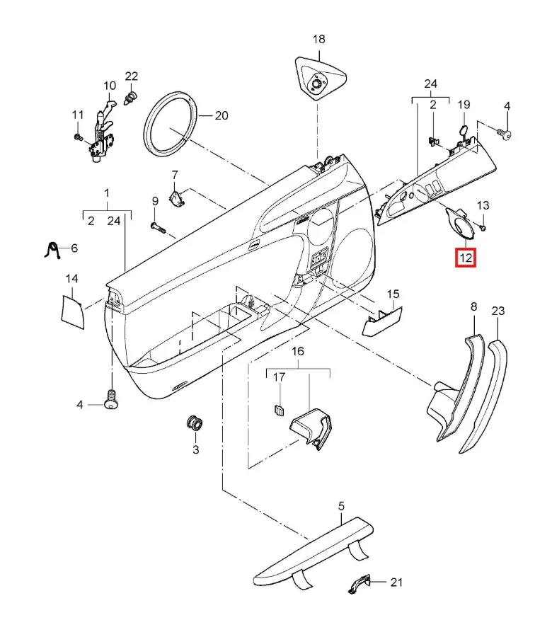 Poignée de Porte Intérieure pour Porsche 911 997 et Boxster/Cayman 987 - Revvo