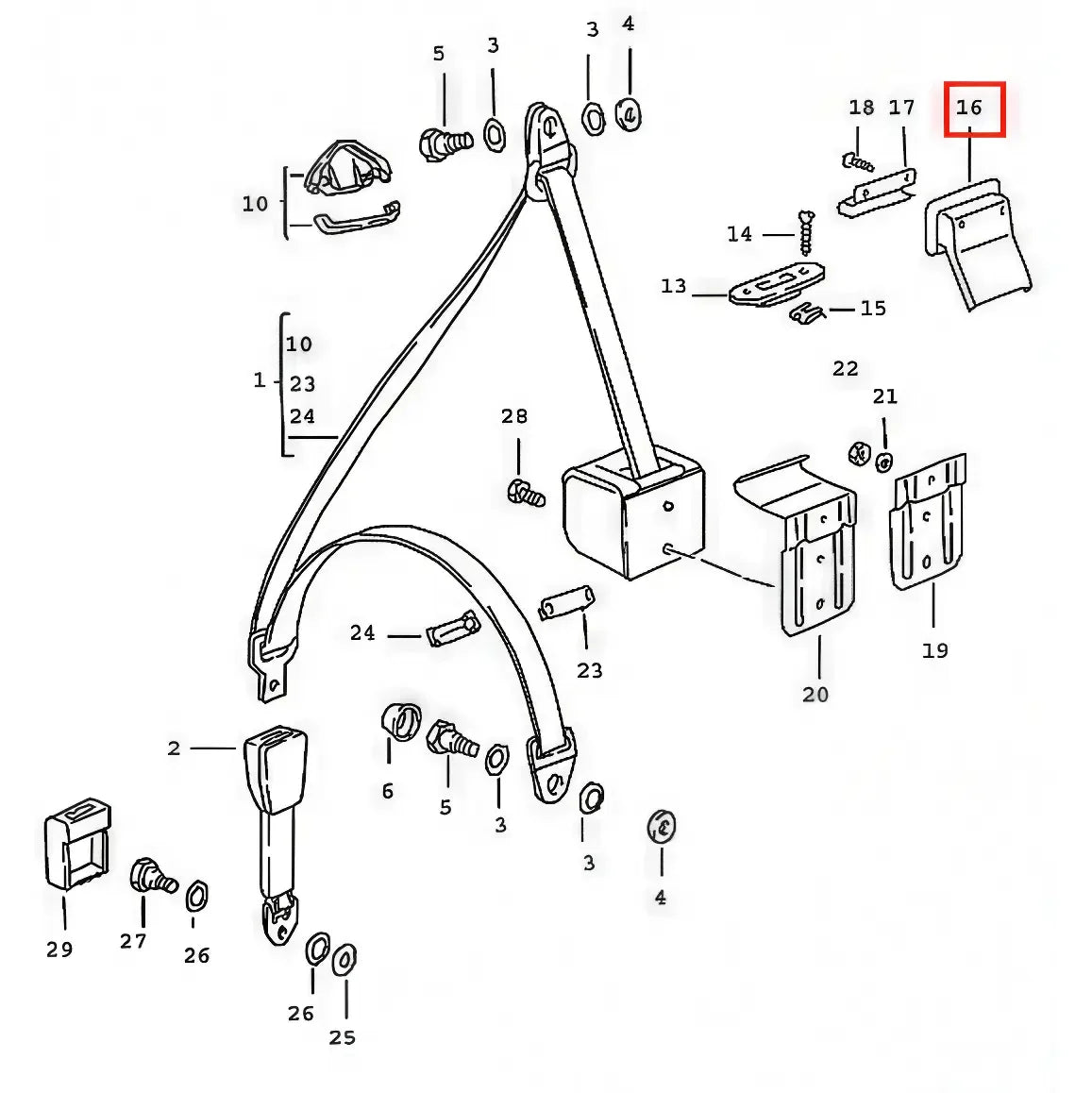 Rosette Guide Ceinture Sécurité - Porsche 911 - Revvo