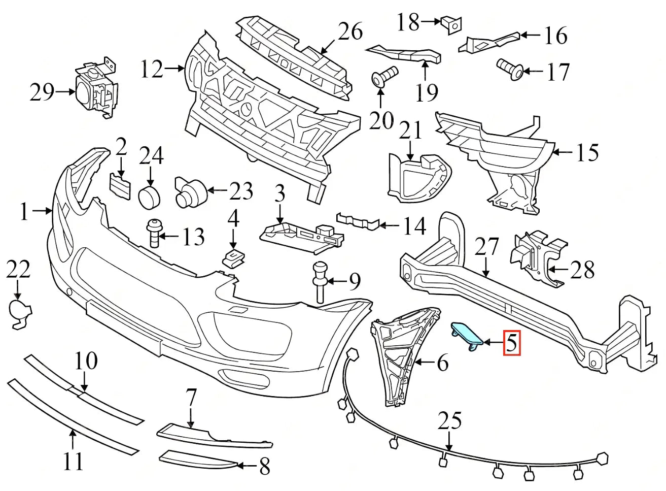 Cache de Lave-Phare - Porsche Cayenne (958) - Revvo