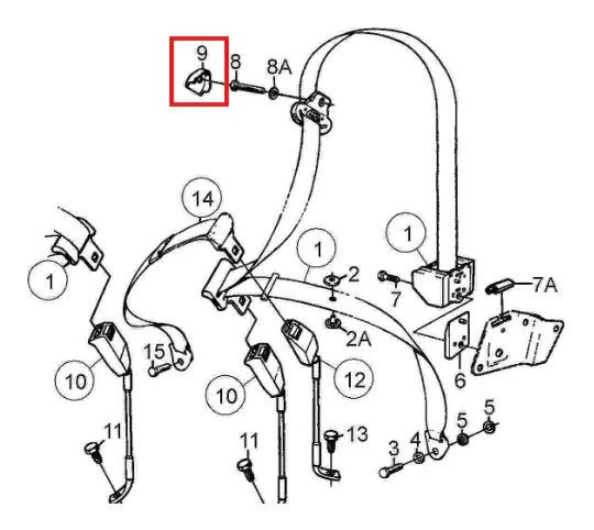 Couvercle Écrou Ceinture de Sécurité pour Saab 900 (1994-1998) - Revvo