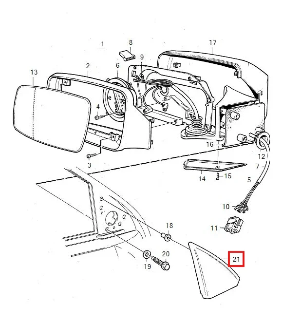 Cache Intérieur Rétroviseur de Porte pour Volvo 850 - Revvo