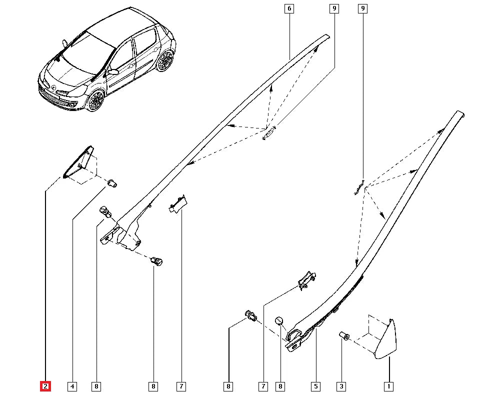 Cache Triangle pour Aile Avant de Renault Clio 3 - Revvo
