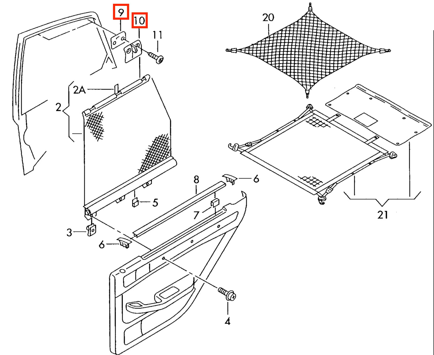 Crochet Store Pare-Soleil de Vitre Arrière Latérale pour Audi A6 C5 (1997-2005) - Revvo
