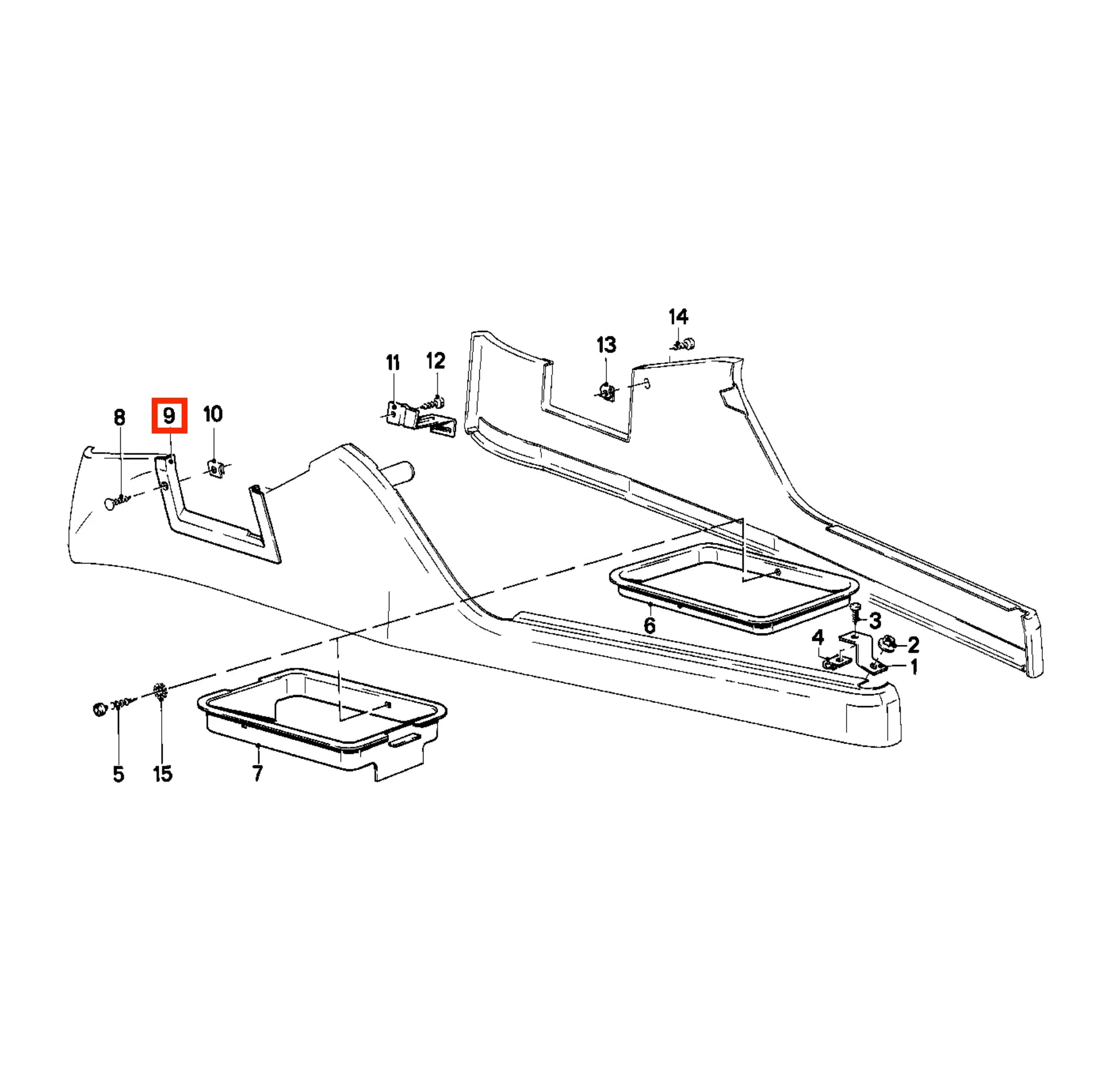 Garniture Inférieure Aération Console Centrale pour BMW Série 7 E23 (1977-1986) - Revvo