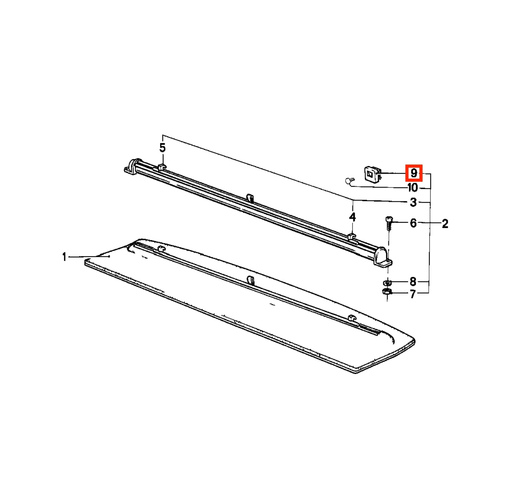 Crochet de Pare-Soleil de Lunette Arrière pour BMW E30, E28, E23 - Revvo