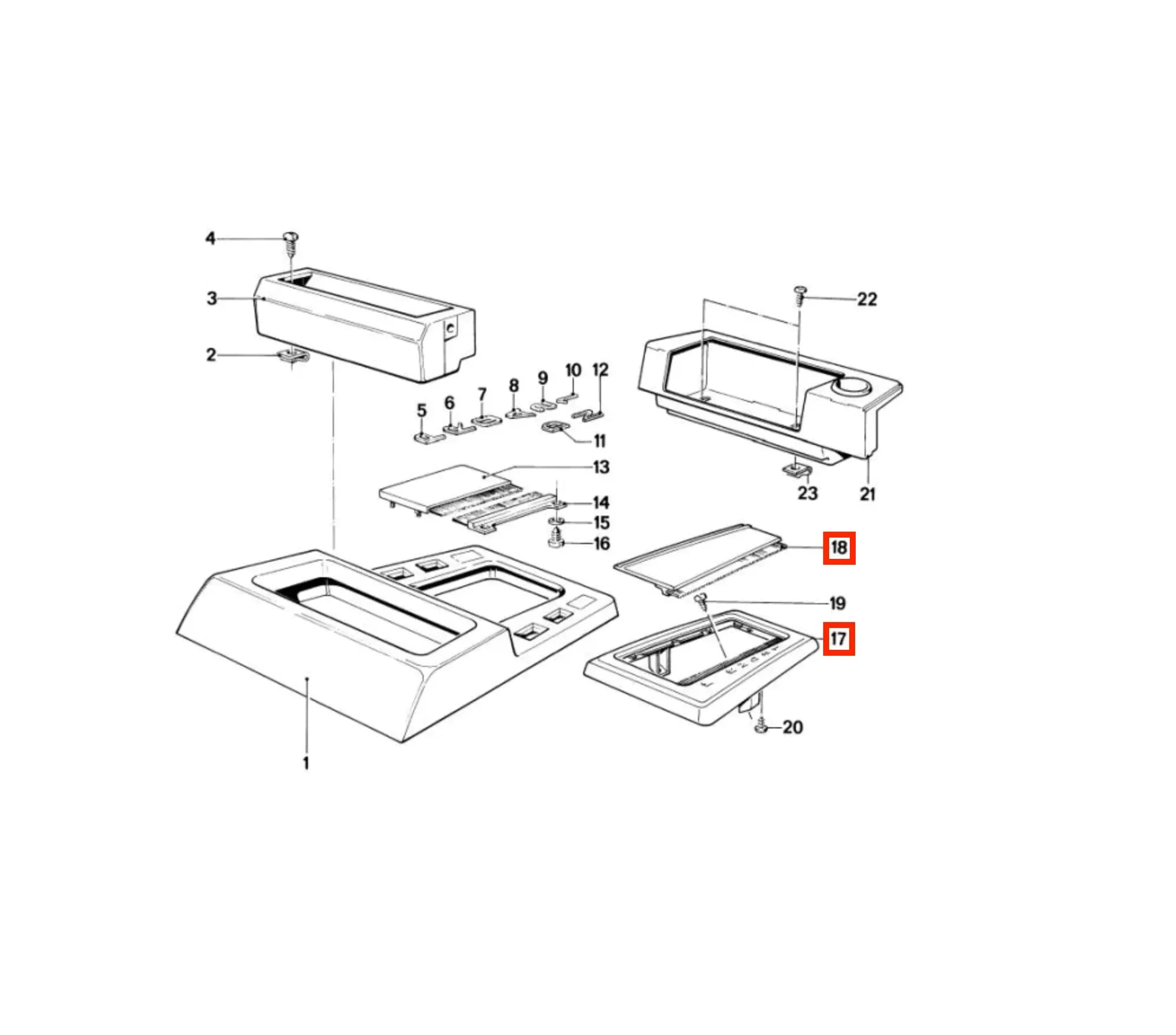 Garniture Levier de Vitesses Automatique pour BMW Série 6 E24 (1976-1989) - Revvo