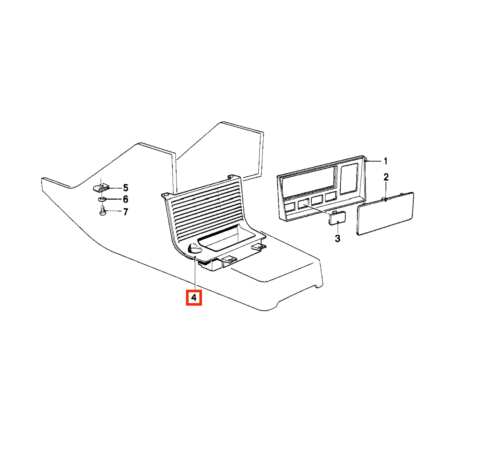 Panneau Cendrier Console Centrale pour BMW Série 6 E24 (1976-1989) - Revvo