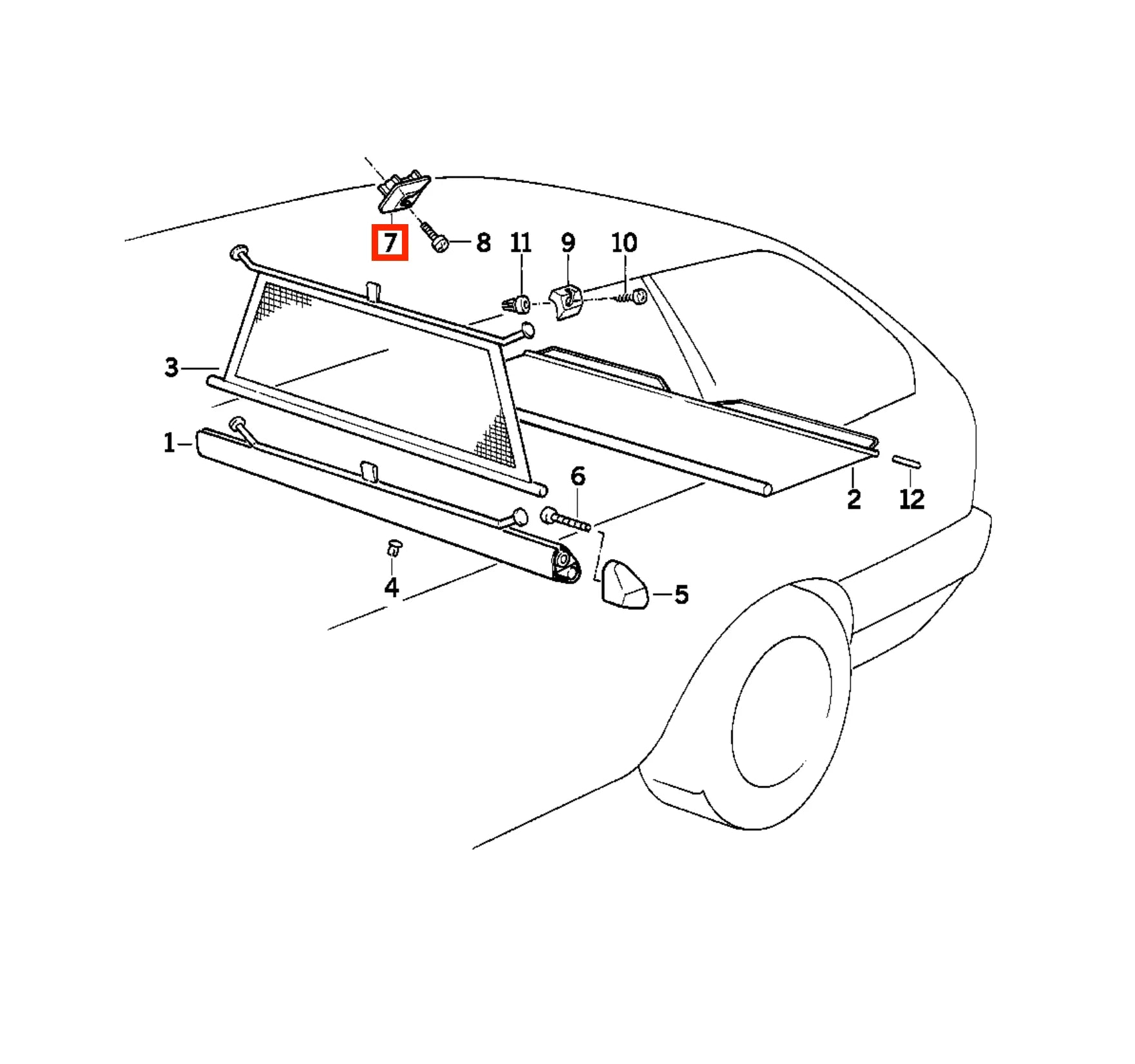 Crochet Avant Filet de Coffre pour BMW E30 Touring (1987-1994) - Revvo