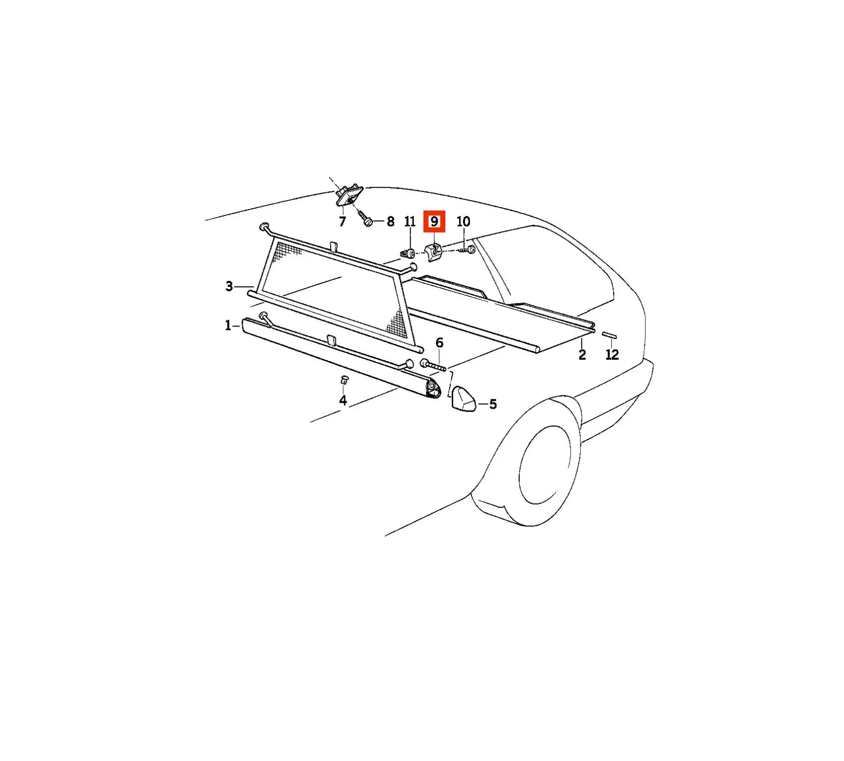 Crochet Arrière Filet de Coffre pour BMW E30 Touring (1987-1994) - Revvo