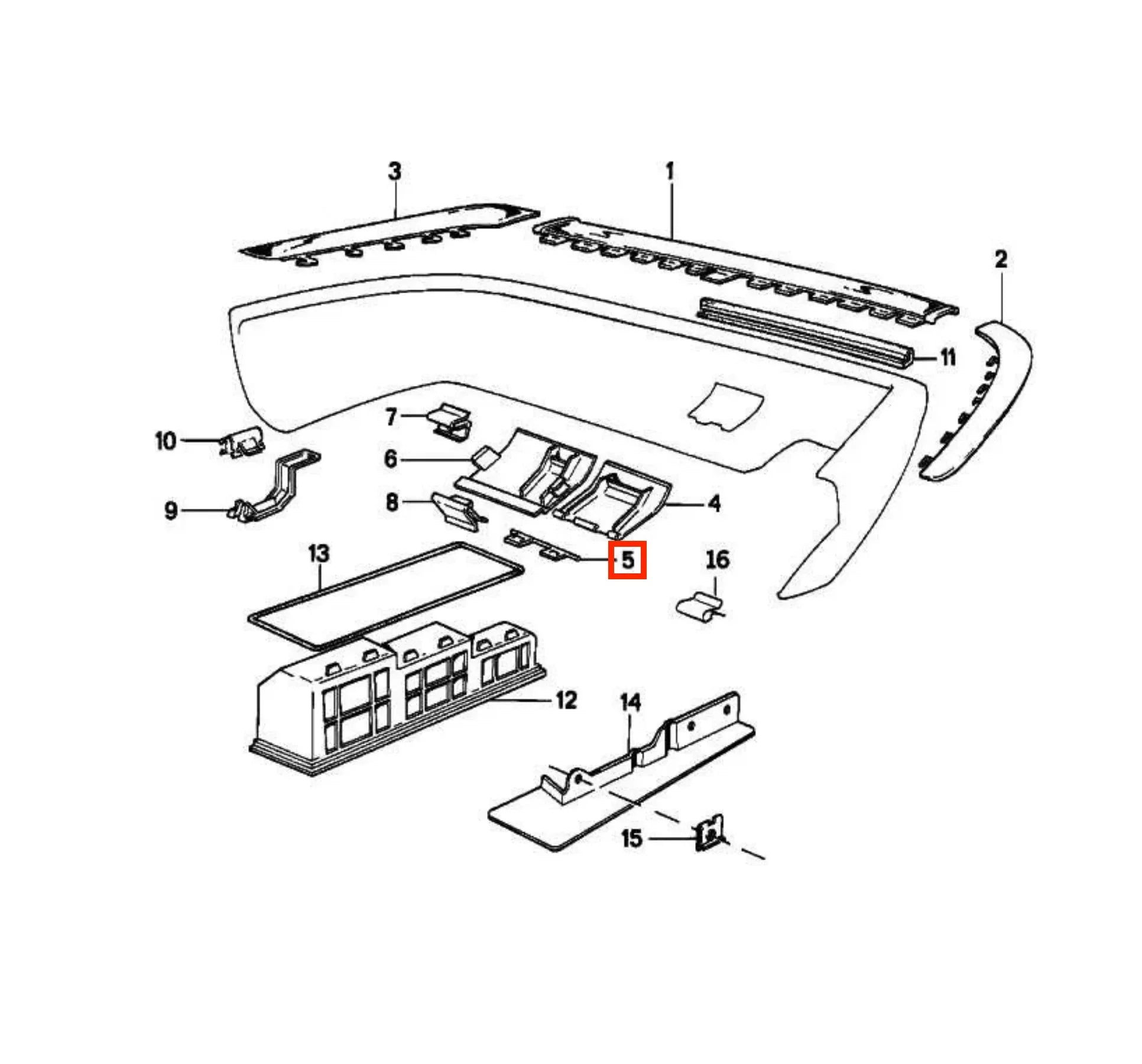 Support de Cache Crochet Remorquage Arrière pour BMW Série 7 E32 (1986-1994) - Revvo