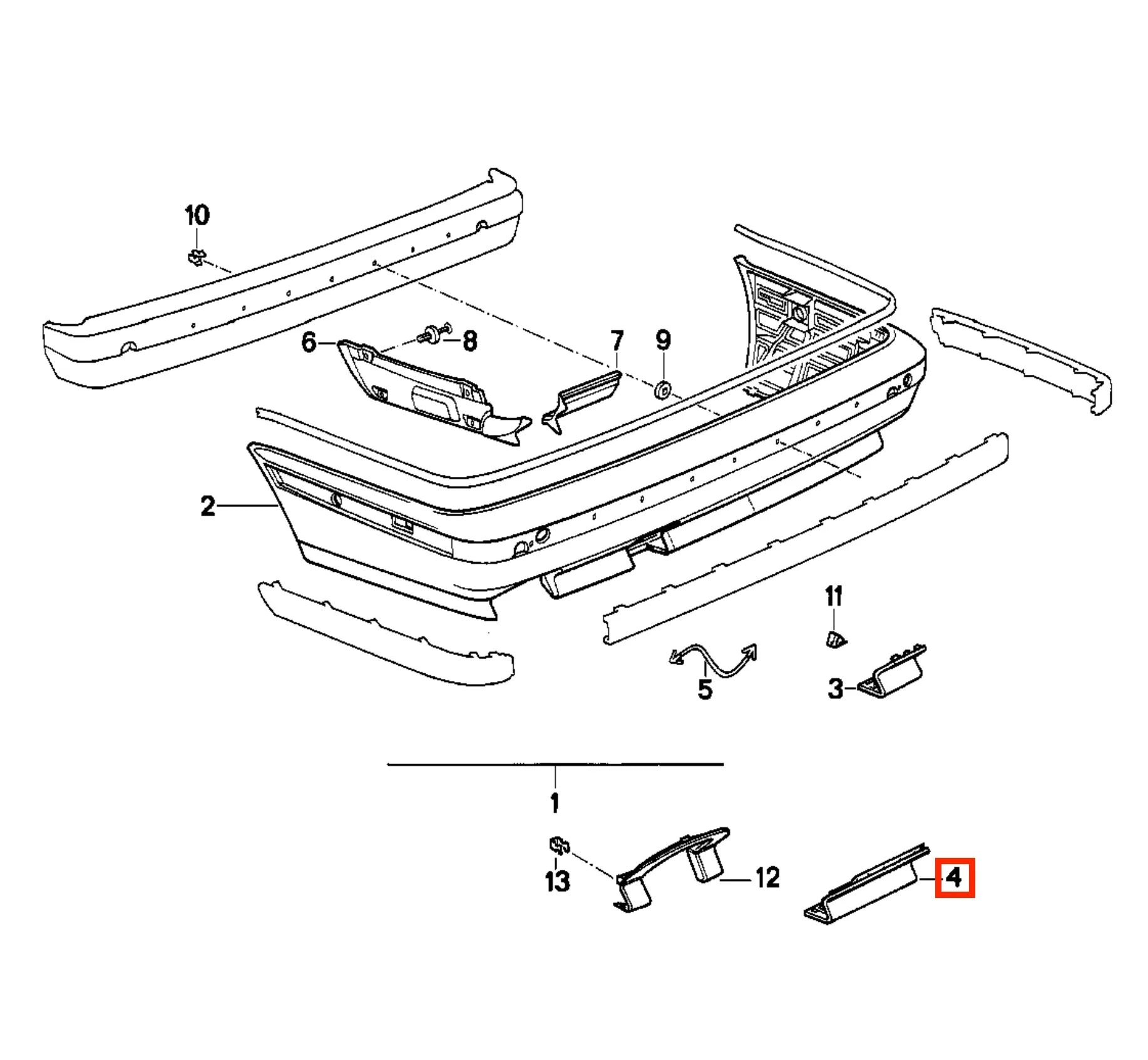 Cache Crochet de Remorquage Arrière M-Technic pour BMW Série 5 E34 (1987-1996) - Revvo